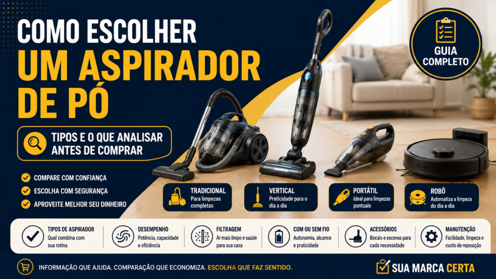 Como escolher um aspirador de pó tipos e o que analisar antes de comprar