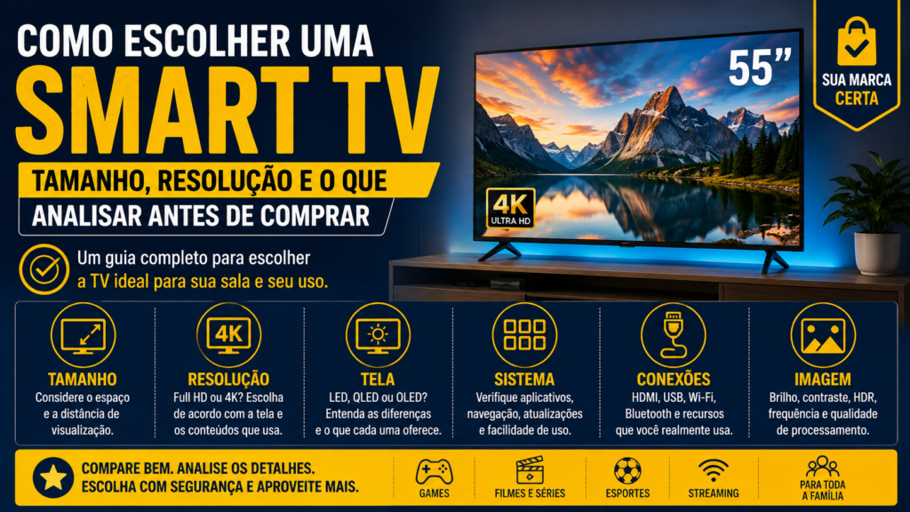 Como escolher uma Smart TV tamanho, resolução e o que analisar antes de comprar