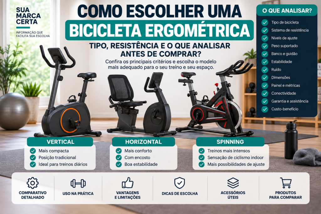 Como escolher uma bicicleta ergométrica tipo, resistência e o que analisar antes de comprar
