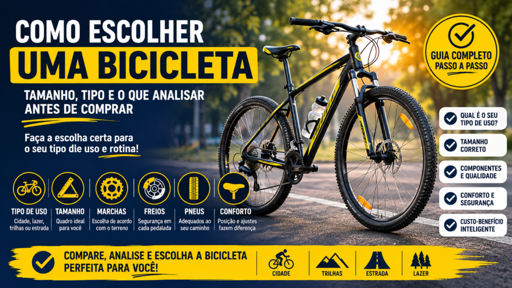 Como escolher uma bicicleta tamanho, tipo e o que analisar antes de comprar