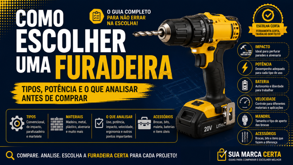 Como escolher uma furadeira tipos, potência e o que analisar antes de comprar