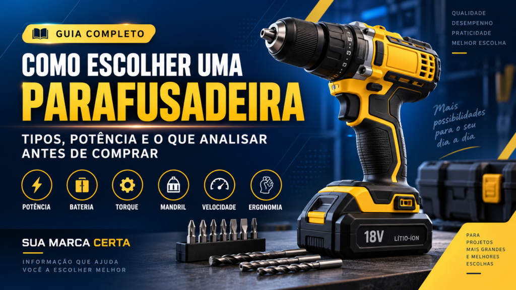 Como escolher uma parafusadeira bateria, torque e o que analisar antes de comprar
