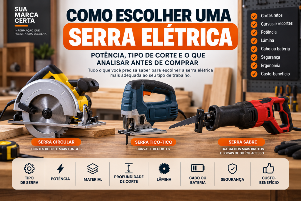 Como escolher uma serra elétrica potência, tipo de corte e o que analisar antes de comprar
