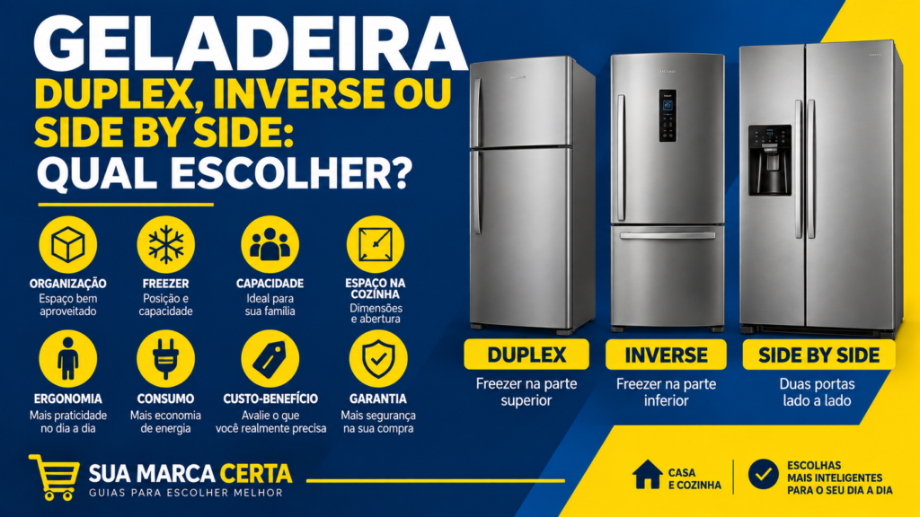 Geladeira duplex, inverse ou side by side qual escolher