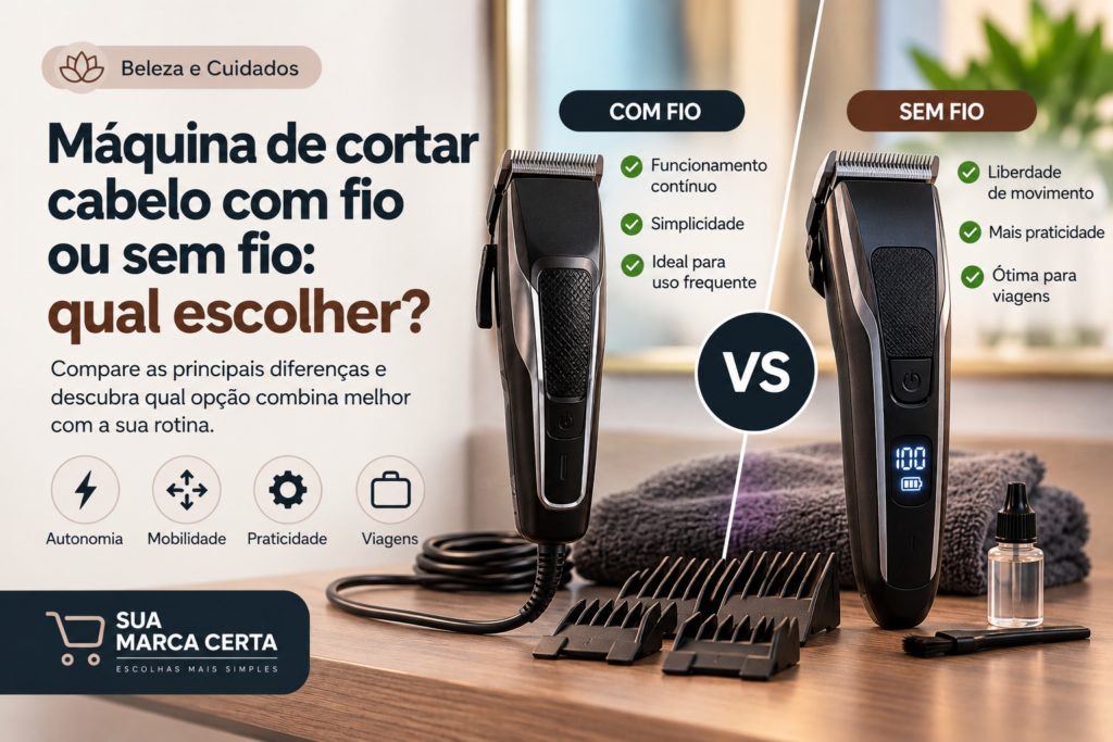 Máquina de cortar cabelo com fio ou sem fio qual escolher