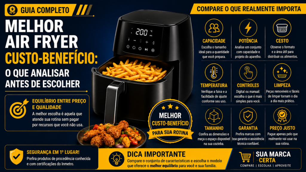Melhor Air Fryer custo-benefício o que analisar antes de escolher