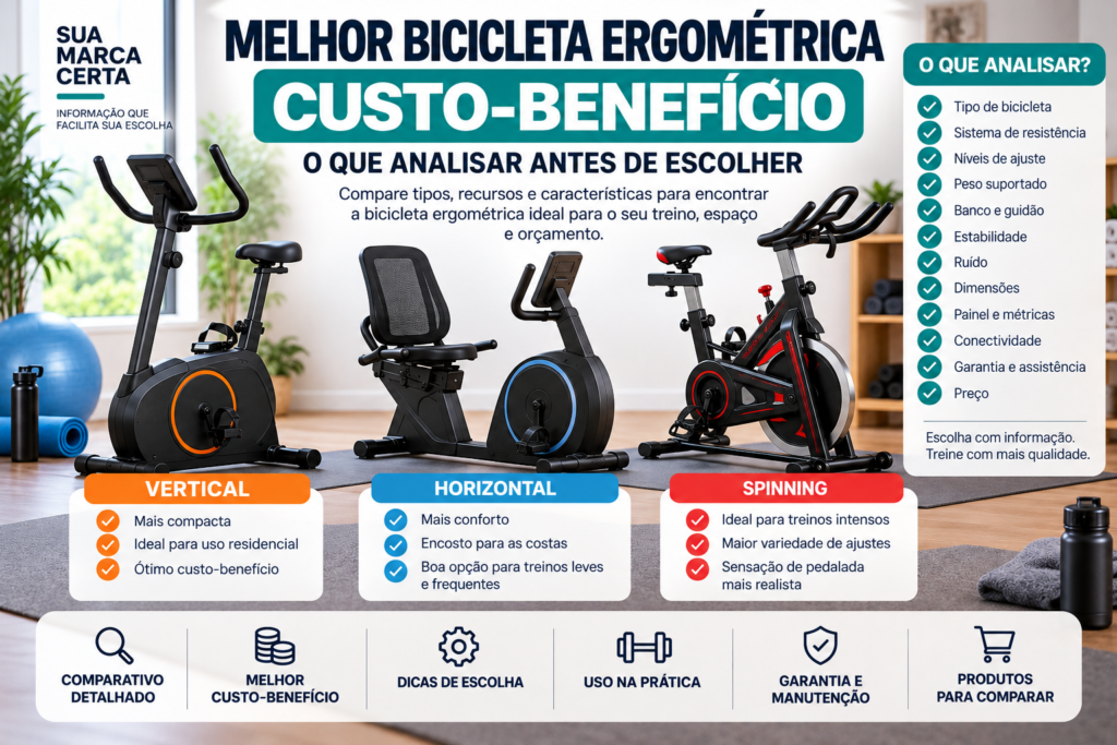 Melhor bicicleta ergométrica custo-benefício o que analisar antes de escolher
