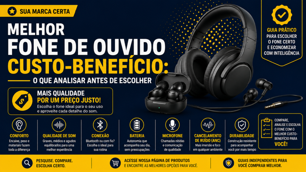 Melhor fone de ouvido custo-benefício o que analisar antes de escolher