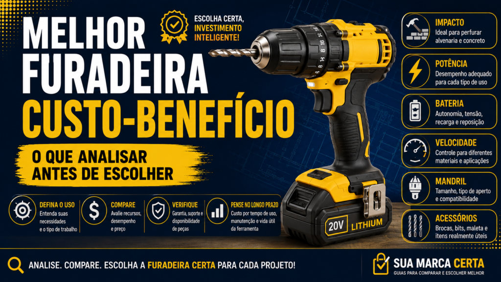 Melhor furadeira custo-benefício o que analisar antes de escolher