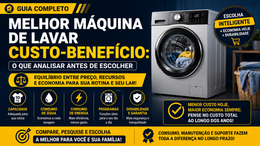 Melhor máquina de lavar custo-benefício o que analisar antes de escolher