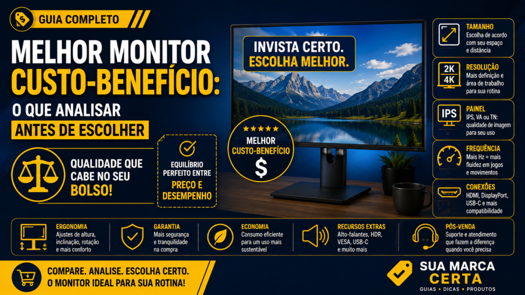 Melhor monitor custo-benefício o que analisar antes de escolher