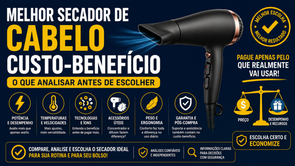 Melhor secador de cabelo custo-benefício o que analisar antes de escolher
