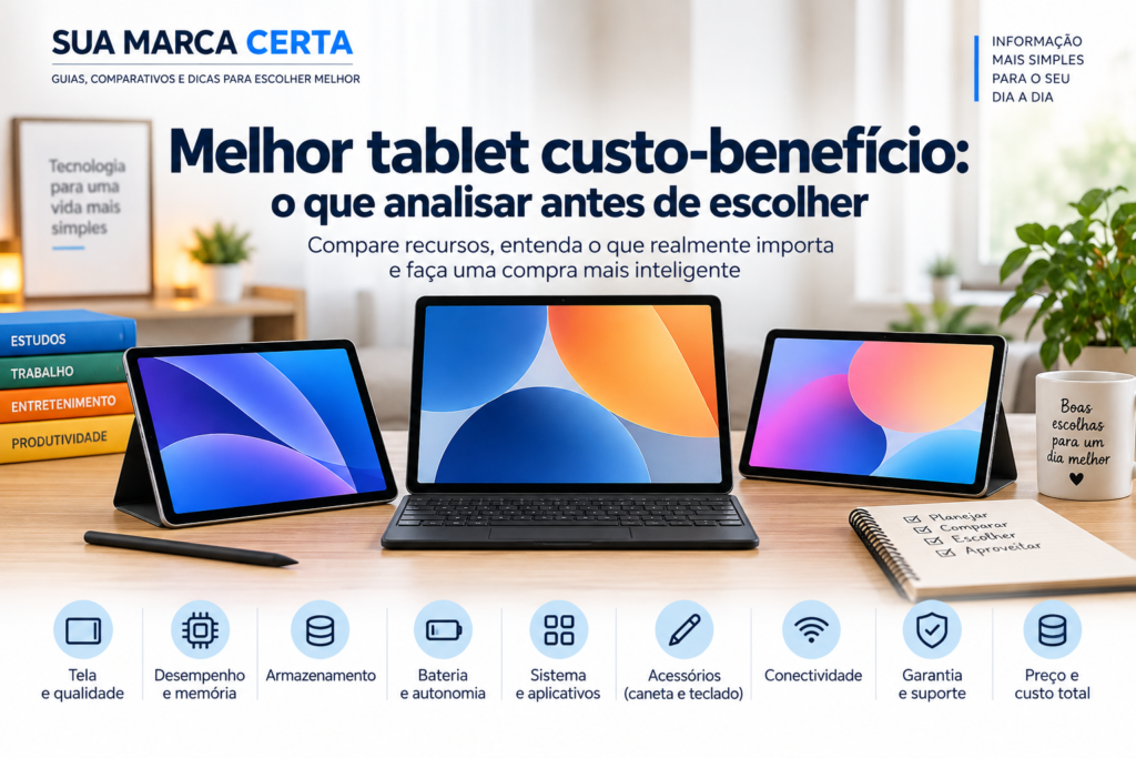 Melhor tablet custo-benefício o que analisar antes de escolher