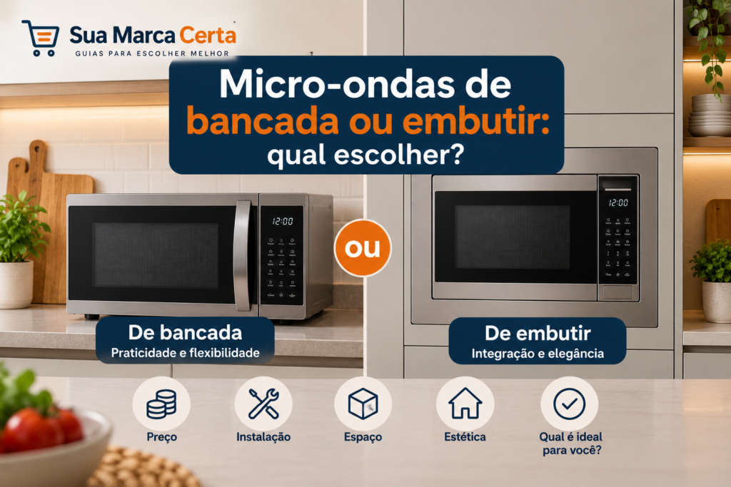 Micro-ondas de bancada ou embutir qual escolher
