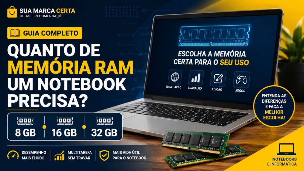 Quanto de memória RAM um notebook precisa 8 GB, 16 GB ou 32 GB