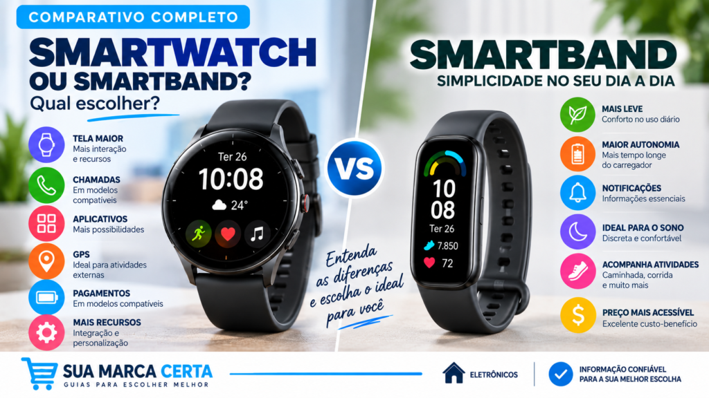 Smartwatch ou smartband qual escolher